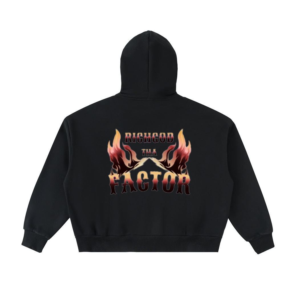 Fleeced Full-Zip Boxy Hoodie