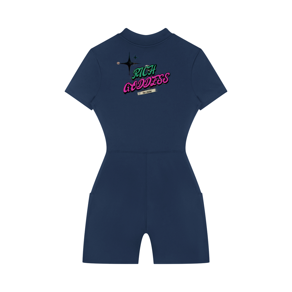 Women's Quarter-Zip Short Sleeve Romper
