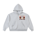 Fleeced Full-Zip Boxy Hoodie