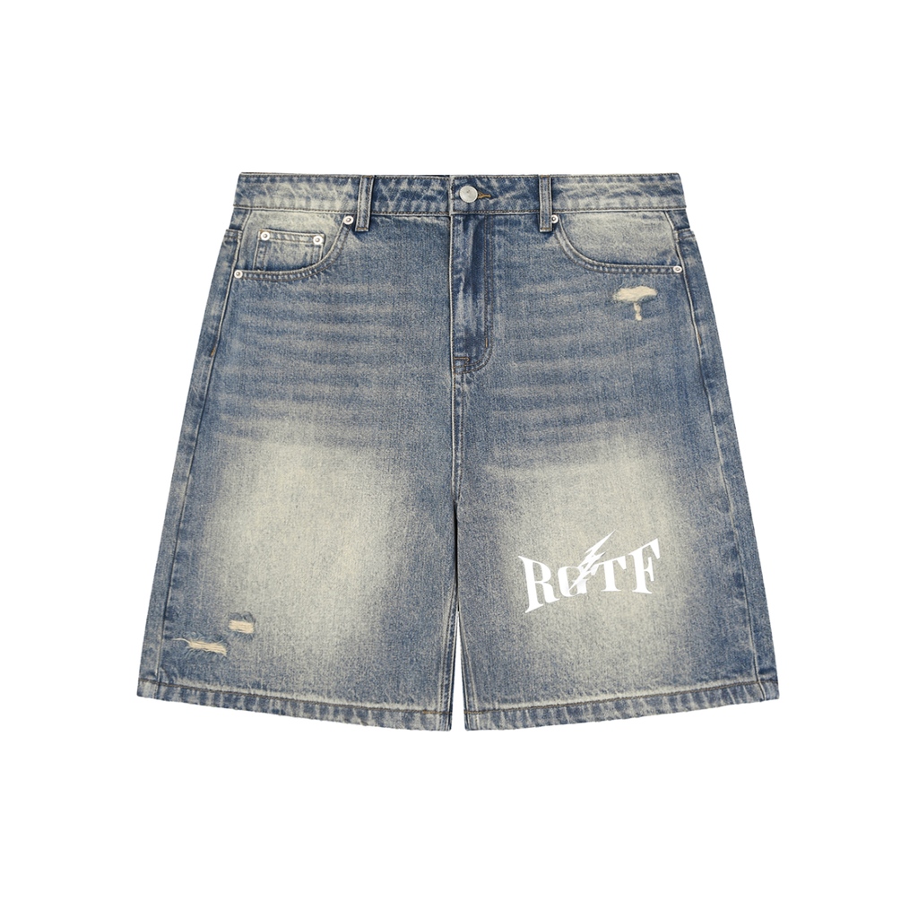 RGTF Faded Distressed Baggy Denim Shorts Men